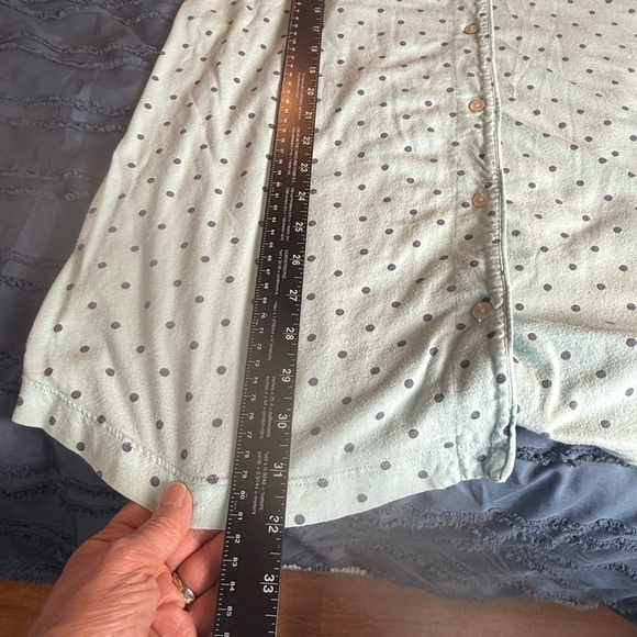 Lot of 3 J.Jill Teal Polka Dot Flannel Cotton Modal Pajama & Sleep Shirt L - Picture 13 of 15